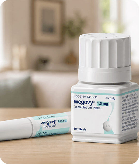 Pharmacist consulting with patient about switching Wegovy tablet treatment to Pharmacy Planet